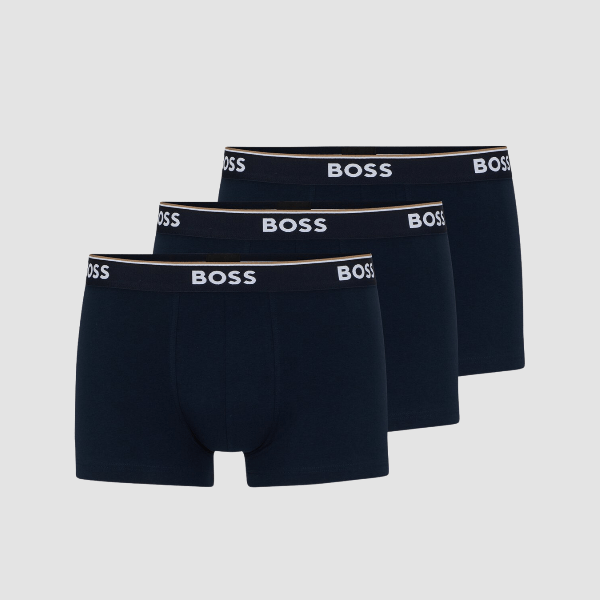 Hugo Boss Classic Fit Trunk 3 Pack in Blue Stretch Cotton