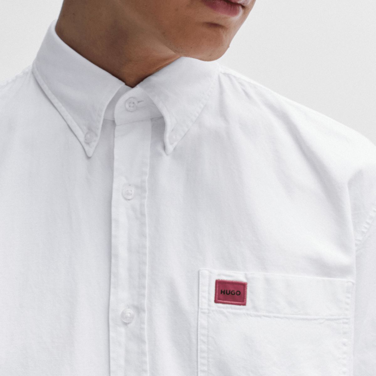 Hugo Mens Slim Fit Evito Oxford Shirt in White