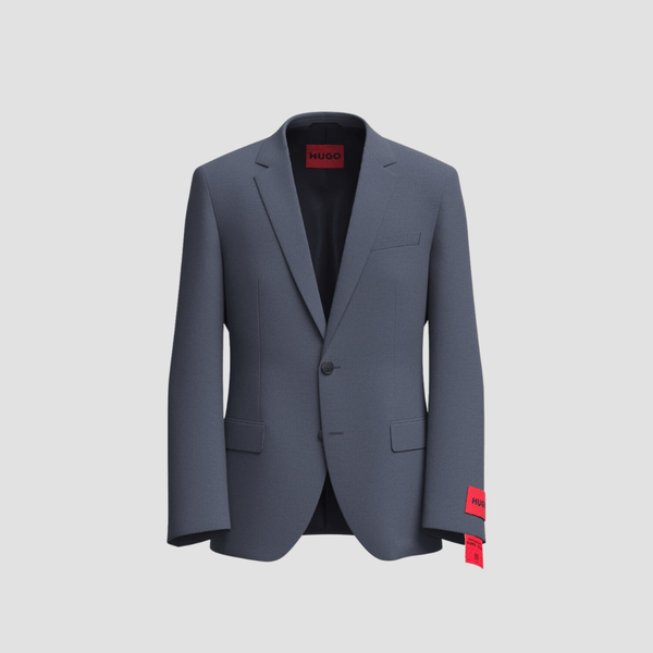 Hugo Boss slim fit henry suit in blue micro dot wool blend