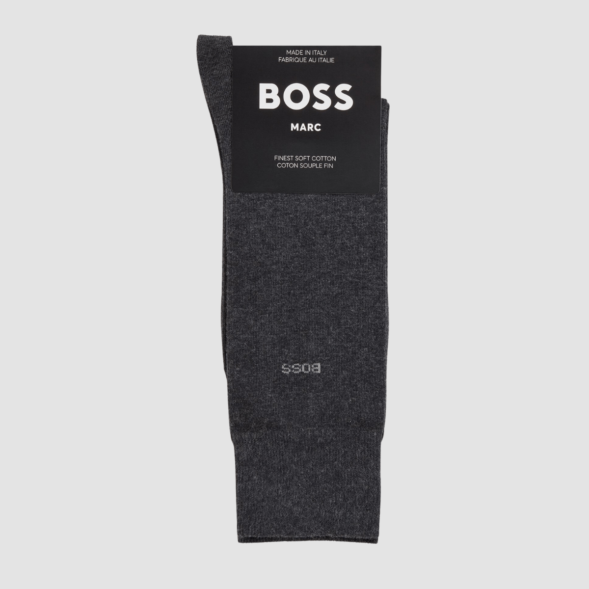 Hugo Boss Mens Socks in Charcoal Cotton Stretch