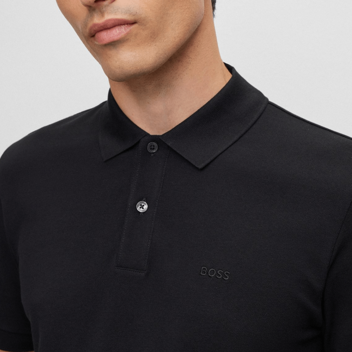 Boss Classic Fit Cotton Pallas Polo in Black