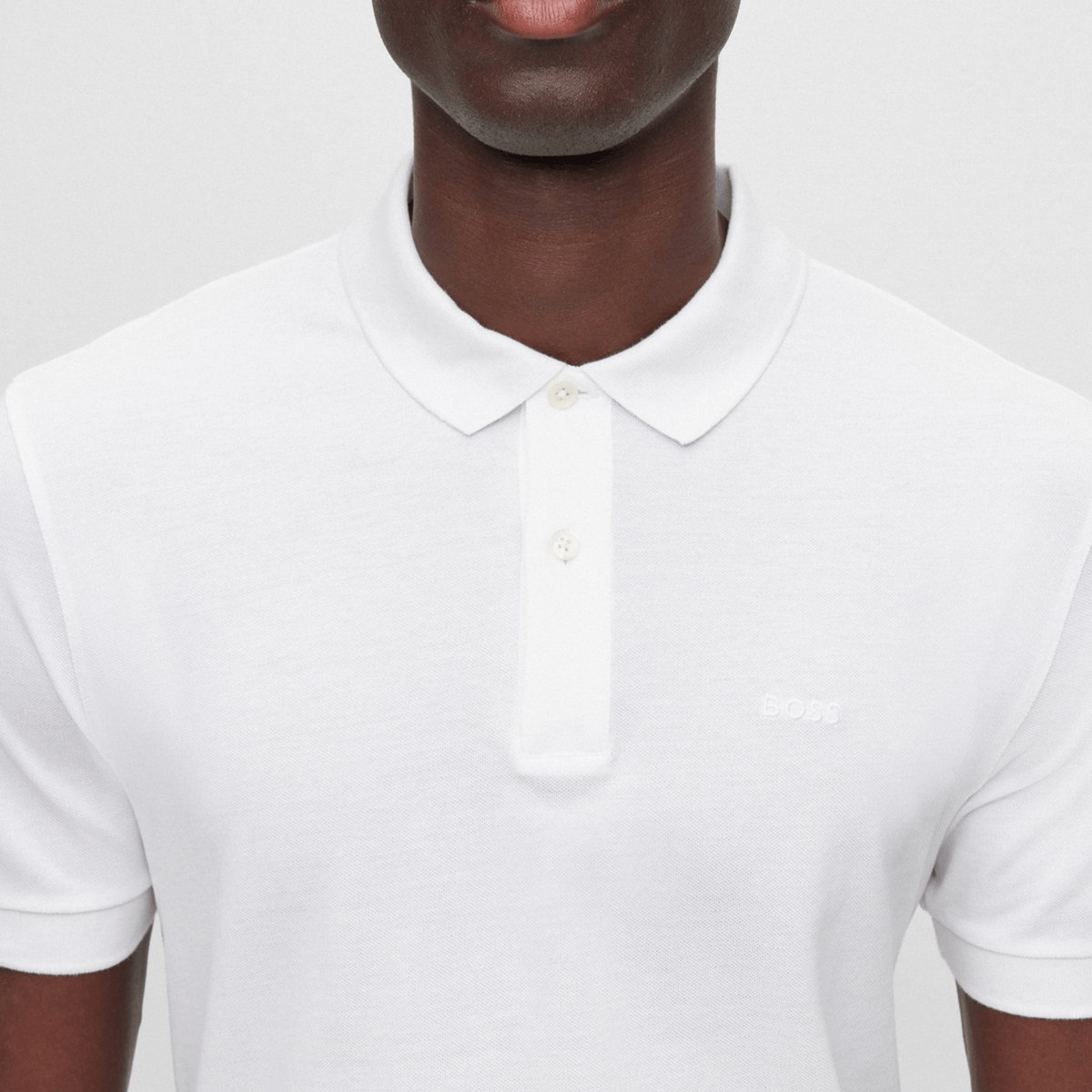 Boss Classic Fit Cotton Pallas Polo in White