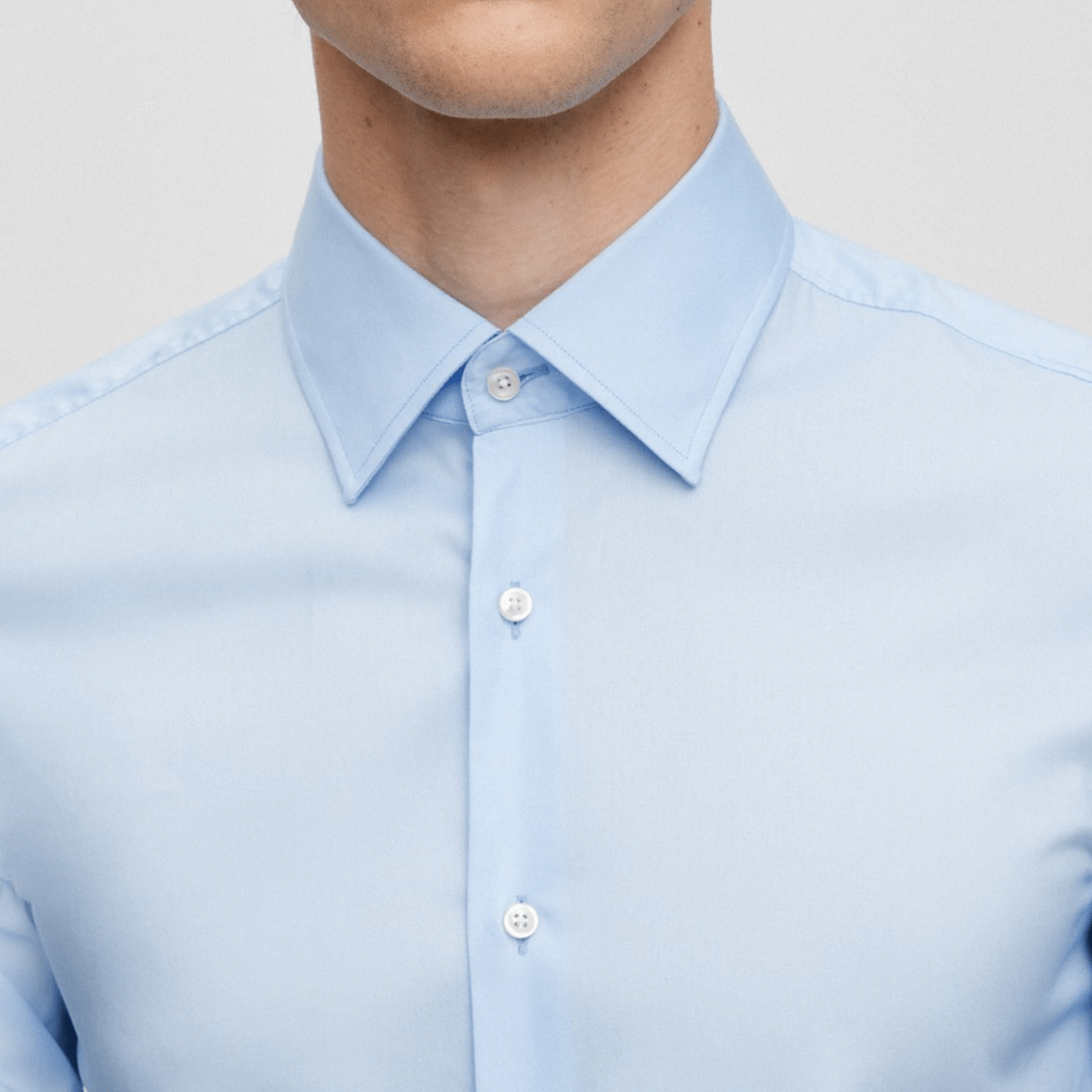 Boss Slim Fit Hank-Kent Shirt in Pastel Blue