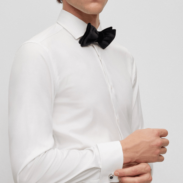 Hugo Boss Slim Fit Hank Spread Formal Shirt in White Mens Suit Warehouse Melbourne