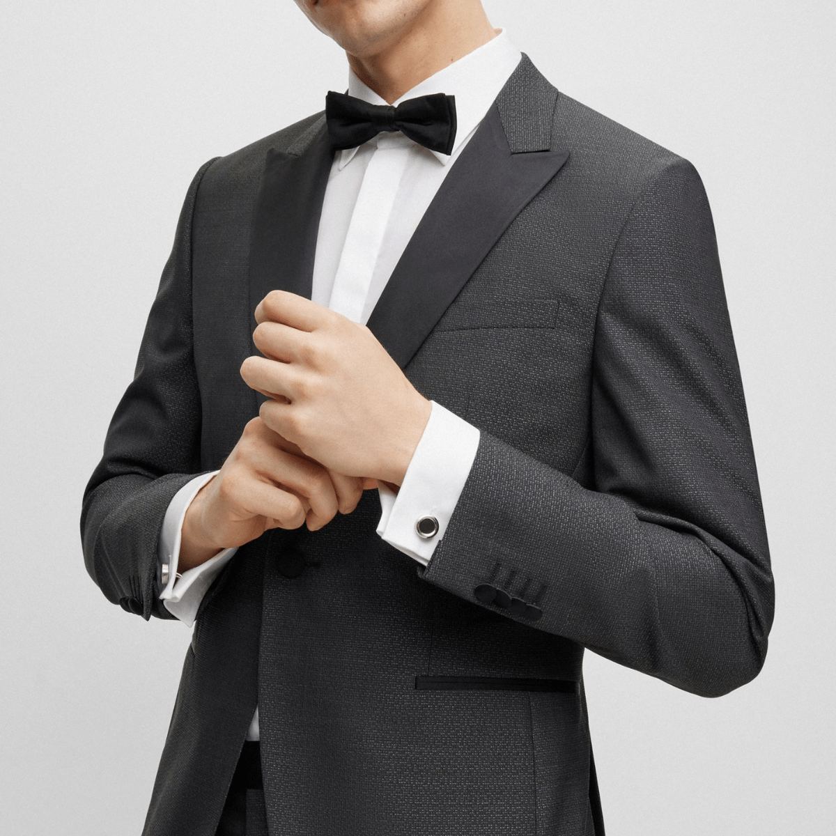 Boss Slim Fit Hank Tuxedo Dress Shirt in White