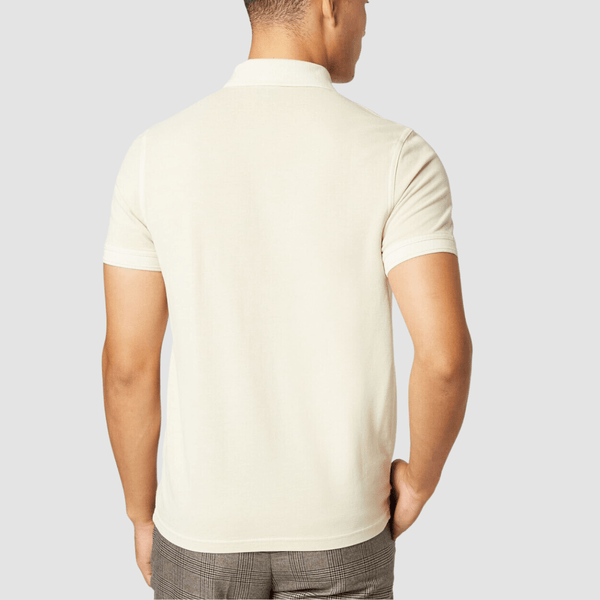Hugo Boss Slim Fit Prime Polo in Open White Washed Pure Cotton Pique