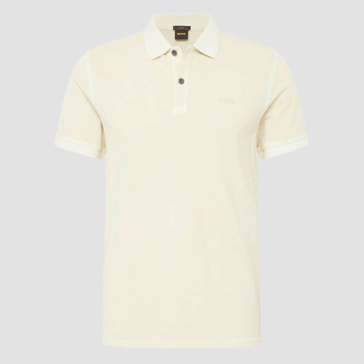 Hugo Boss Slim Fit Prime Polo in Open White Washed Pure Cotton Pique