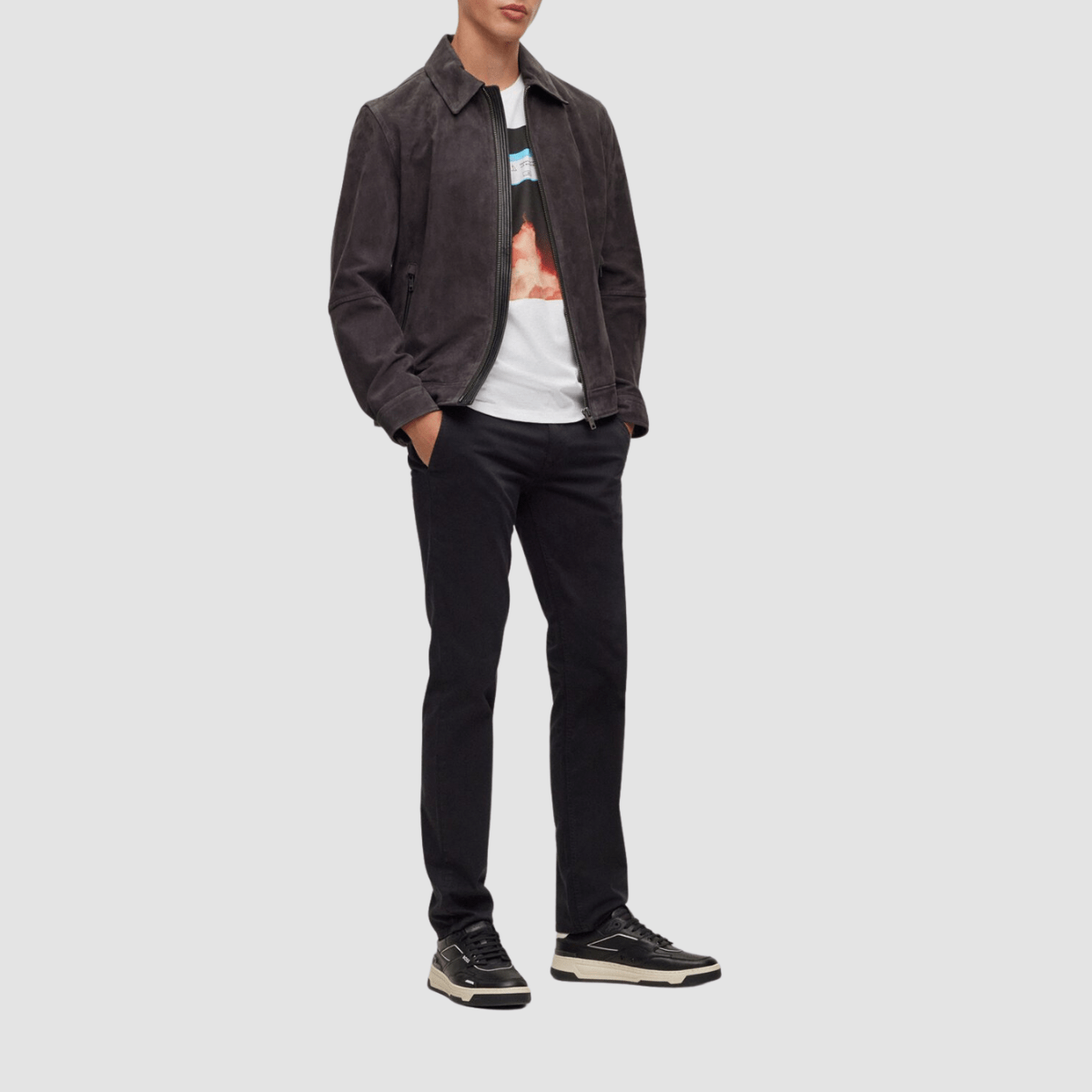 Hugo Boss Slim Fit Schino Mens Chino Pant in Black Stretch Cotton