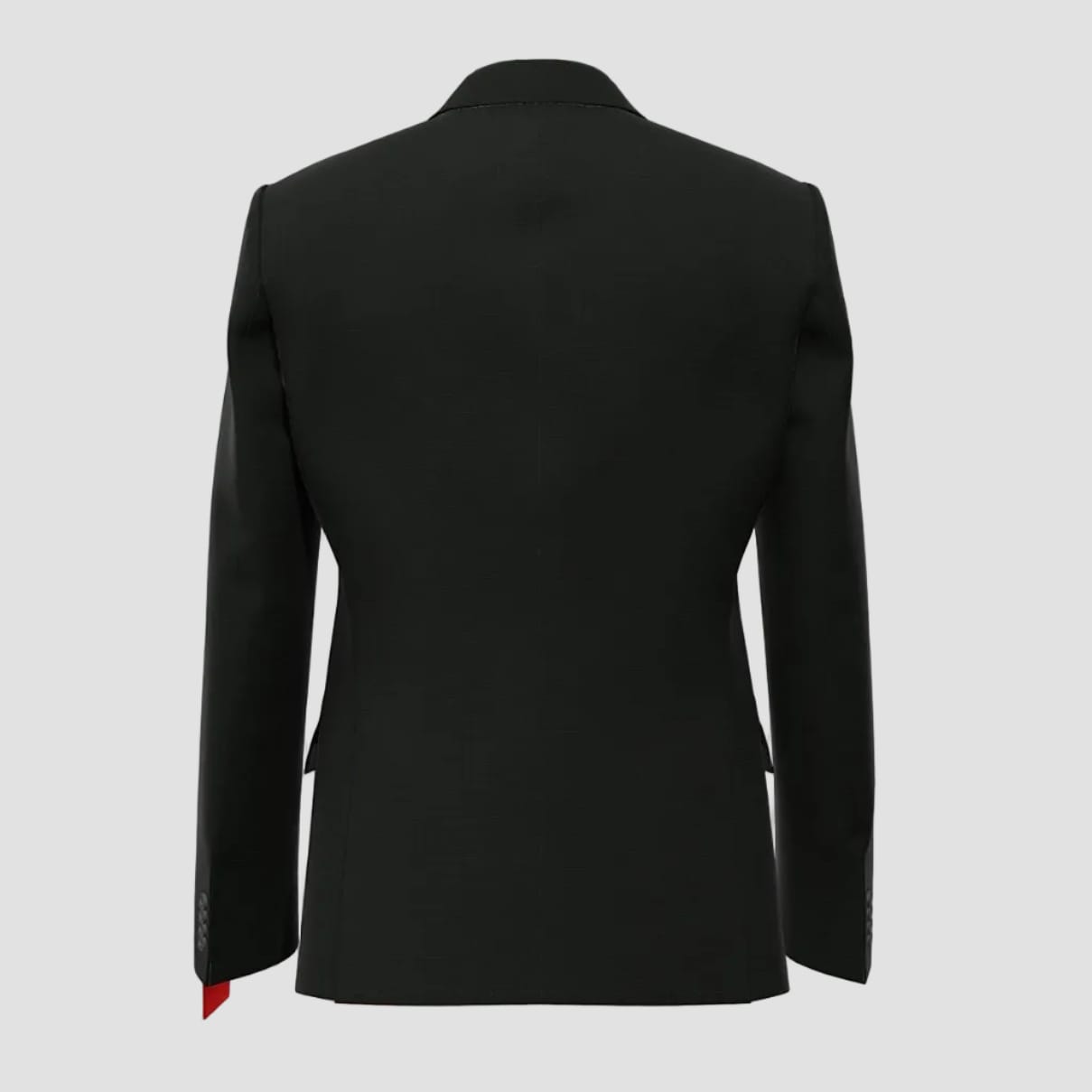 The Henry‑Getlin black suit by Hugo—slim fit, shawl lapel, and one‑button styling.