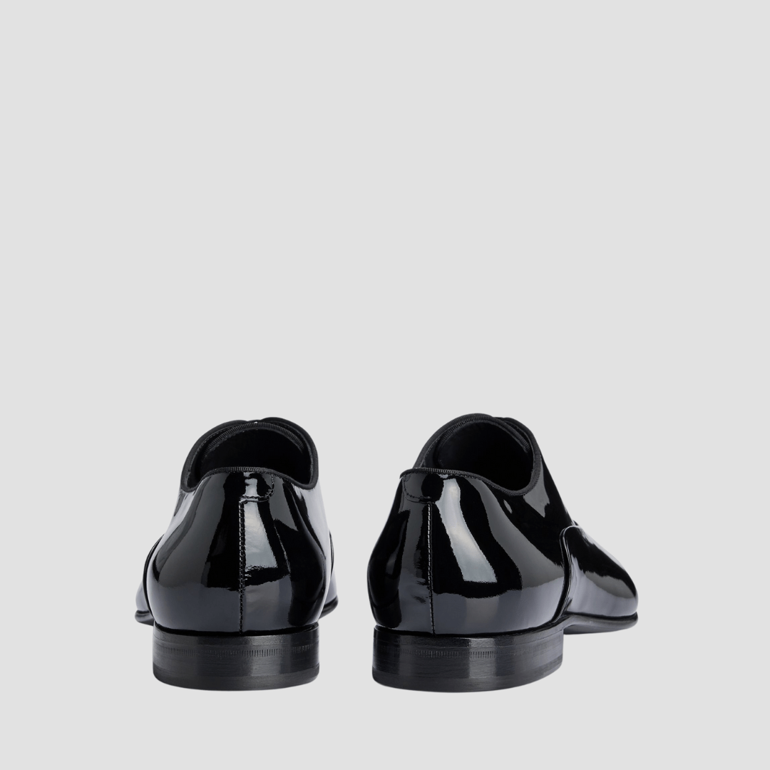 Boss Oxford Dress Shoes in Patent Black Leather