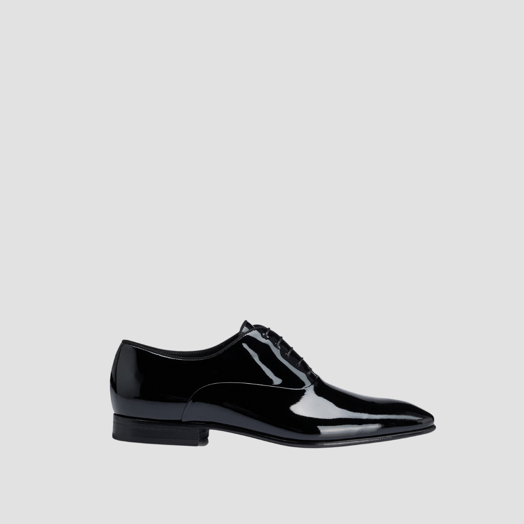 Boss Oxford Dress Shoes in Patent Black Leather
