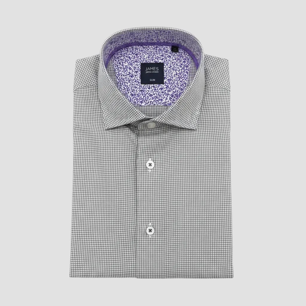 James A'Delin black check shirt