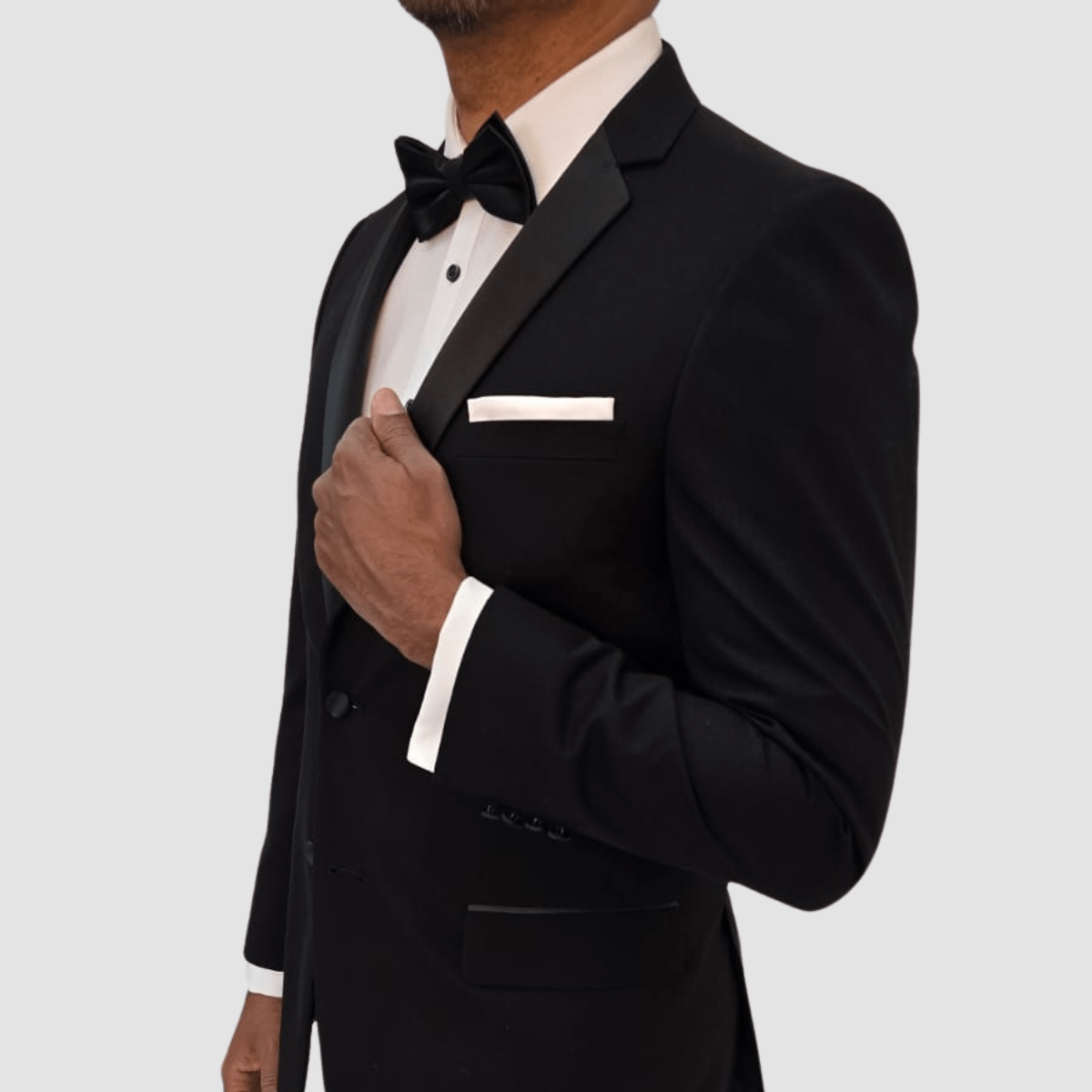 Jenson Slim Fit London Tuxedo Suit in Black
