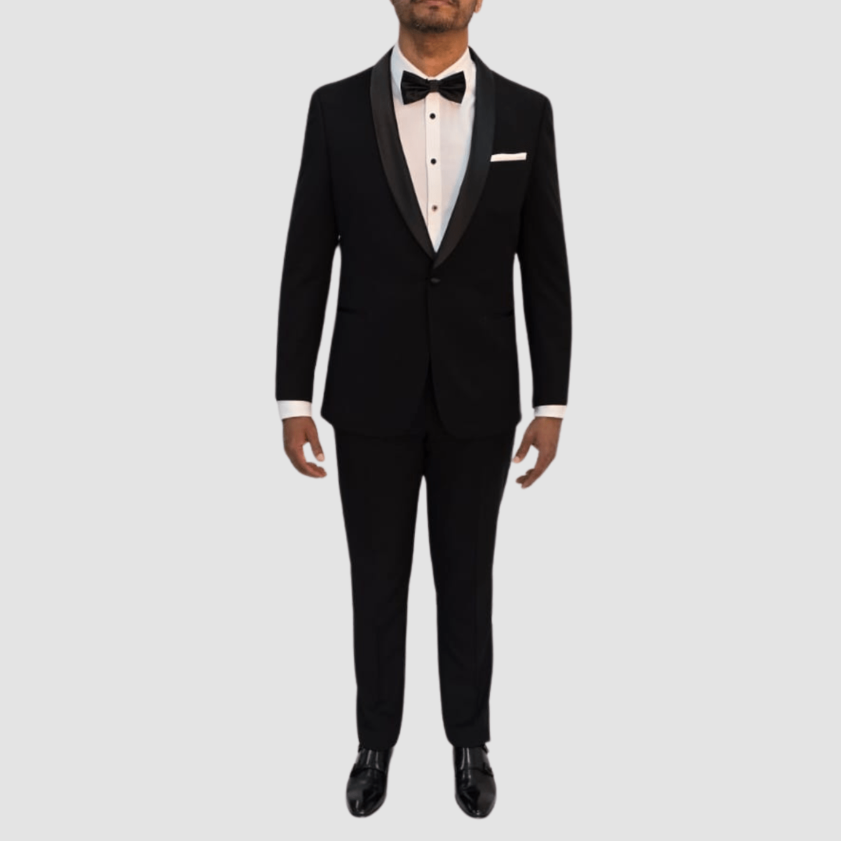 Jenson Slim Fit Noble Tuxedo Suit in Black