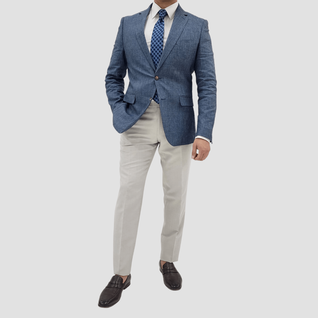 Jenson Mens Slim Fit Rosewood Sports Jacket in Denim Blue