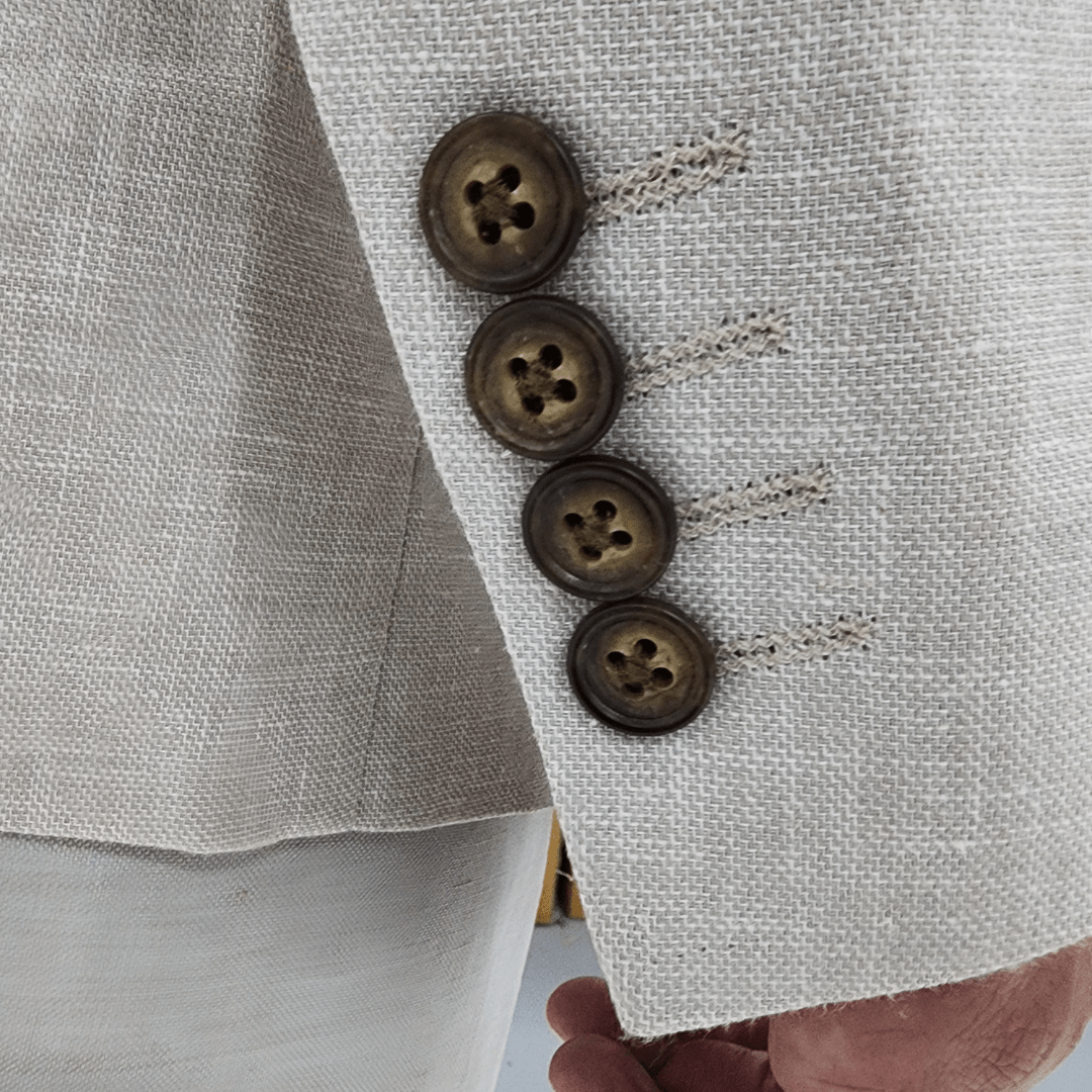 Jenson Mens Slim Fit Rosewood Sports Jacket in Sand