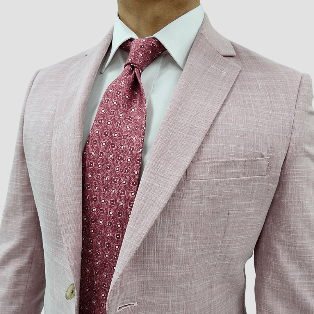 Jenson Mens Slim Fit Rosewood Sports Jacket in Dusty Pink