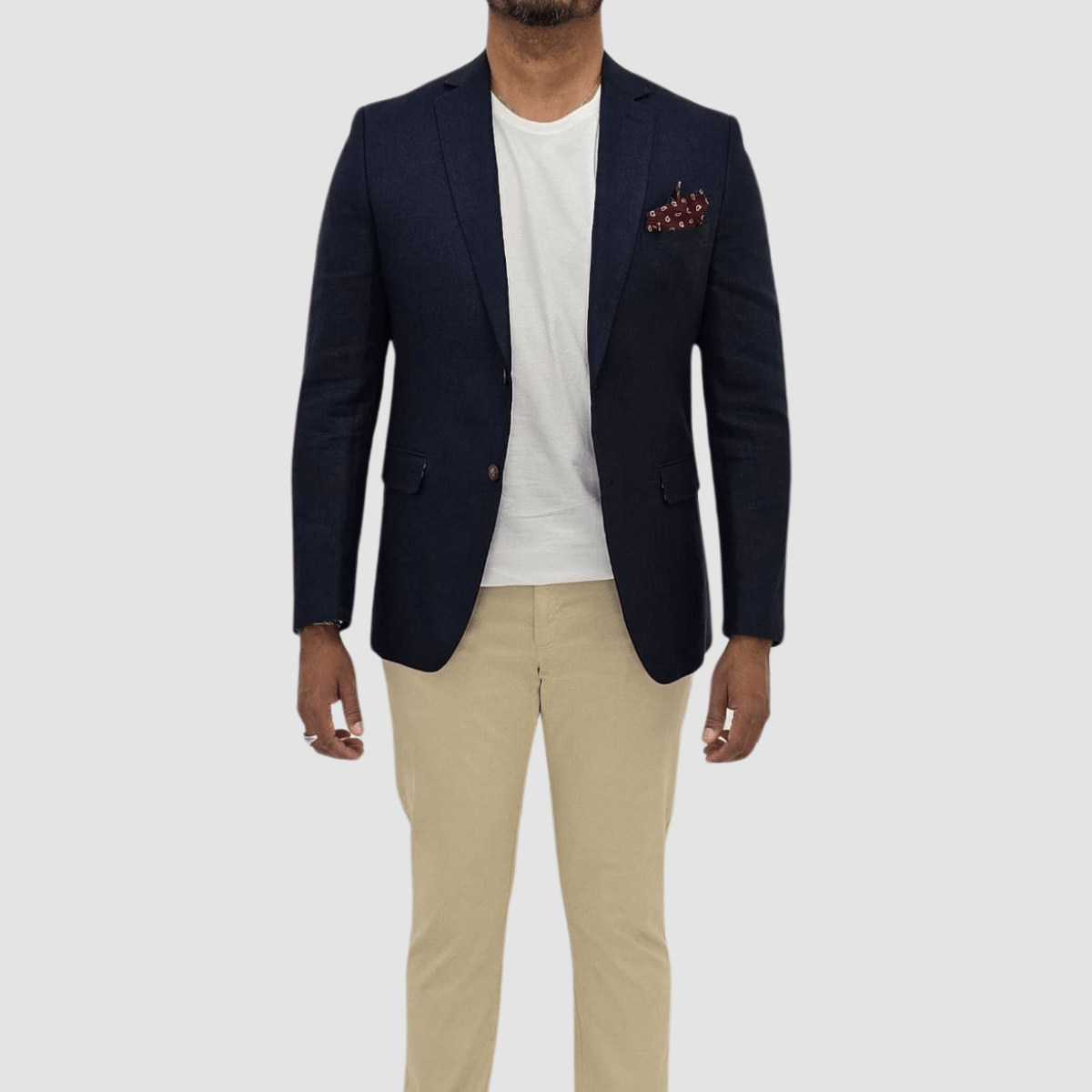 Jenson Mens Slim Fit Rosewood Sports Jacket in Navy