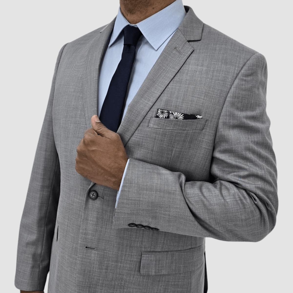 Jenson Slim Fit Penn Suit in Grey - Big Man Sizes