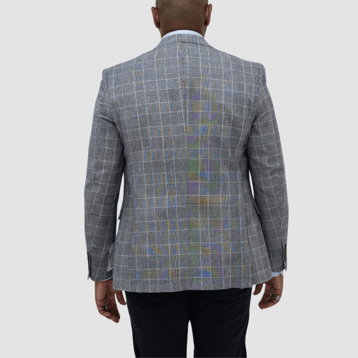 Jenson Mens Slim Fit Rosewood Sports Jacket in Blue Check
