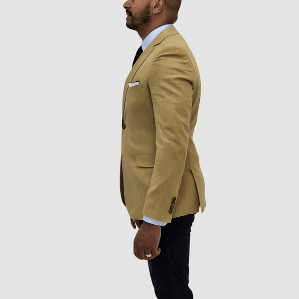 Jenson Mens Slim Fit Rosewood Sports Jacket in Taupe
