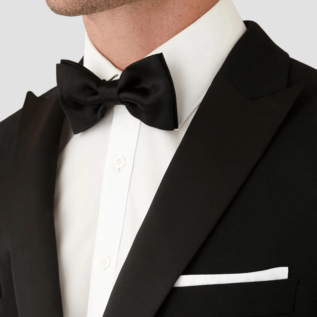 Joe Black slim fit citadel peak lapel evening tuxedo in black