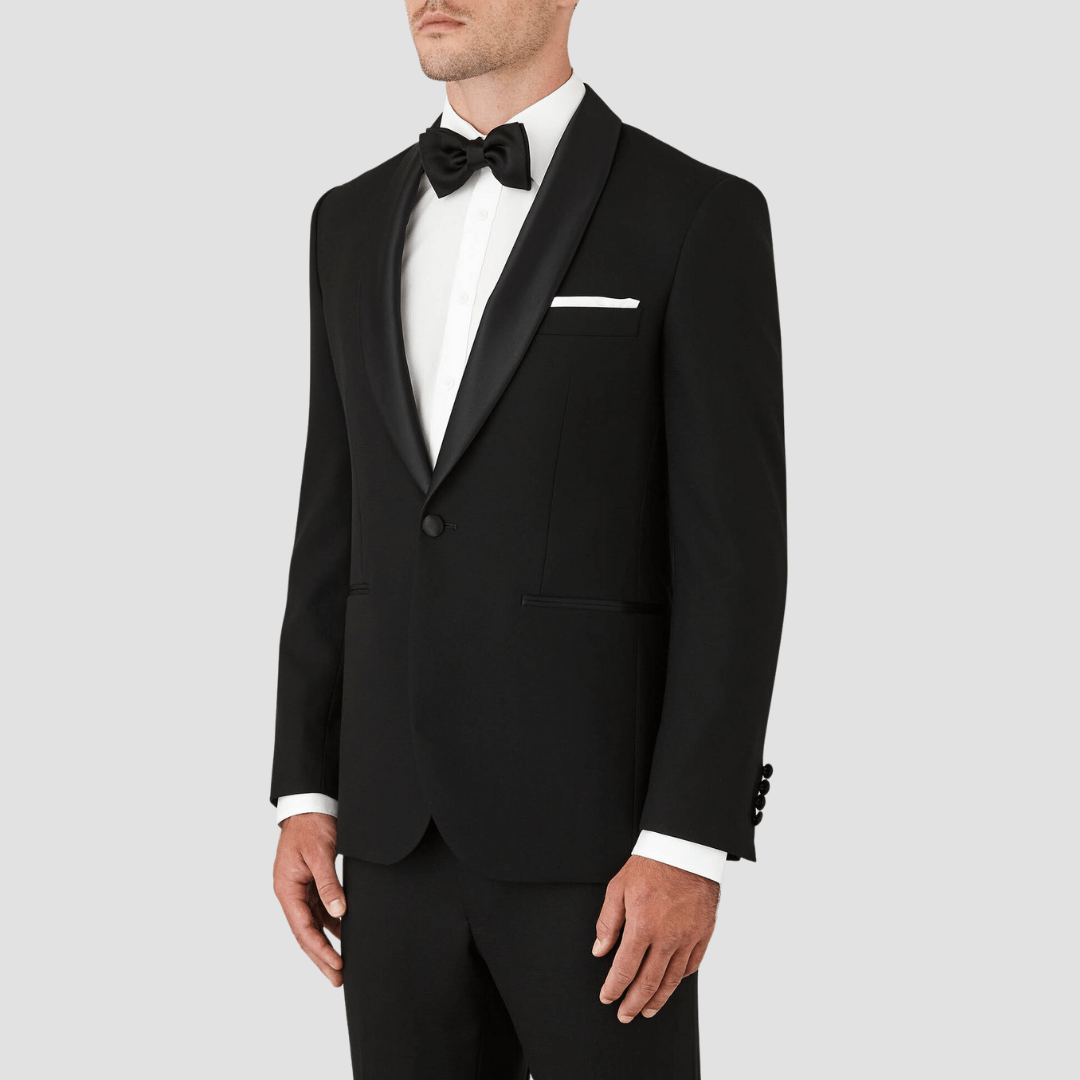 Joe Black slim fit fortress evening tuxedo in black