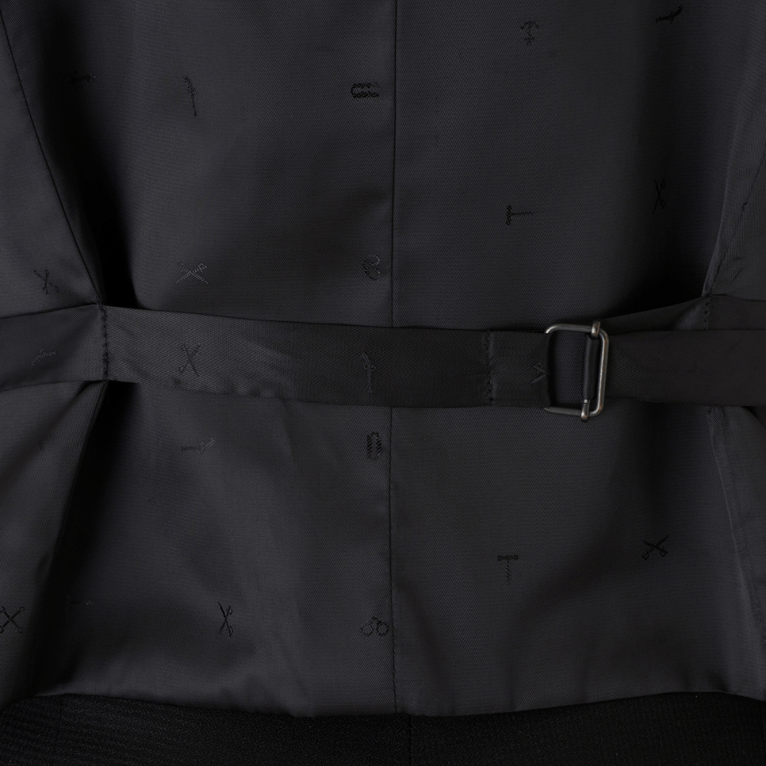 Joe Black slim fit mail vest in black pure wool FCK410