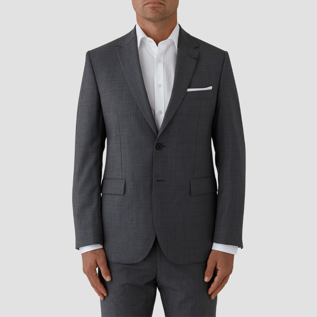 Joe Black slim fit sergeant suit in grey pure wool