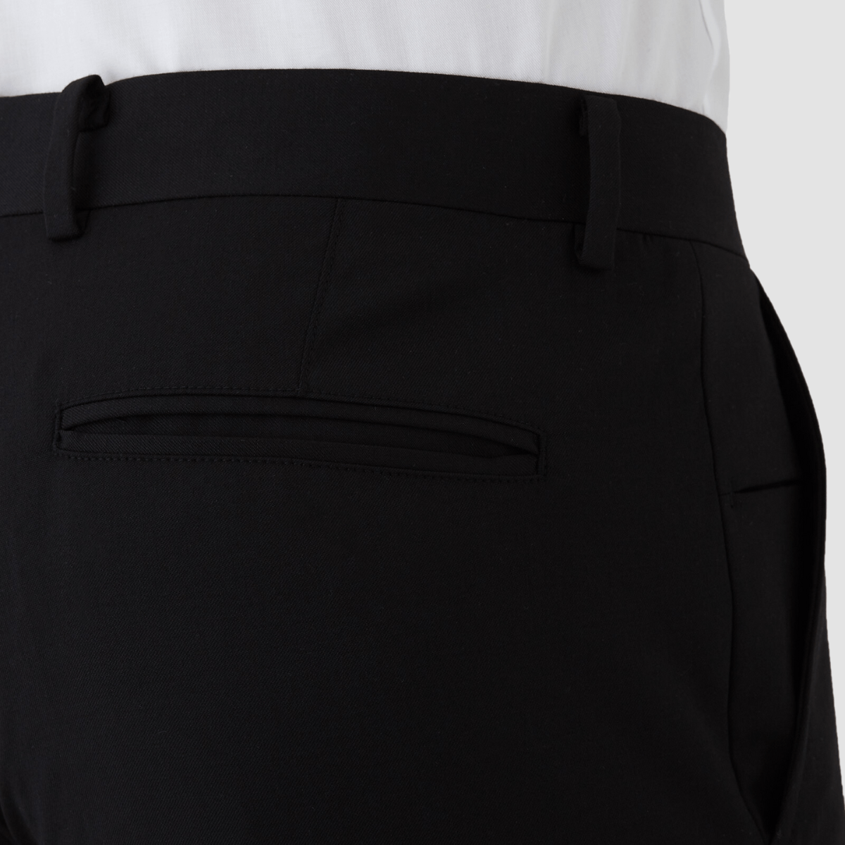 Joe Black slim fit cavalry sports trousers in black wool stretch