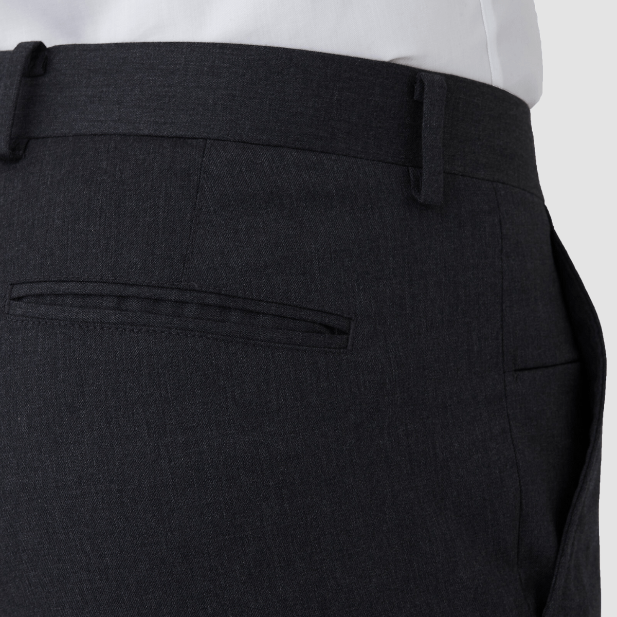 Joe Black slim fit cavalry sports trousers in charcoal wool stretch