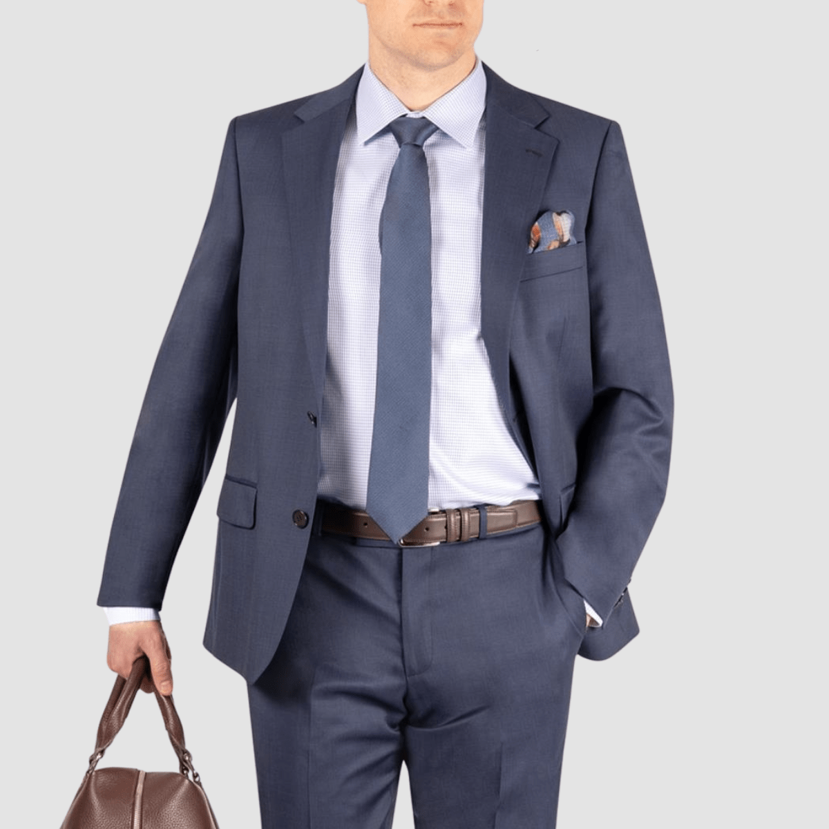 Rembrandt Original Fit Cooper Suit in Blue Nailhead Pure Wool