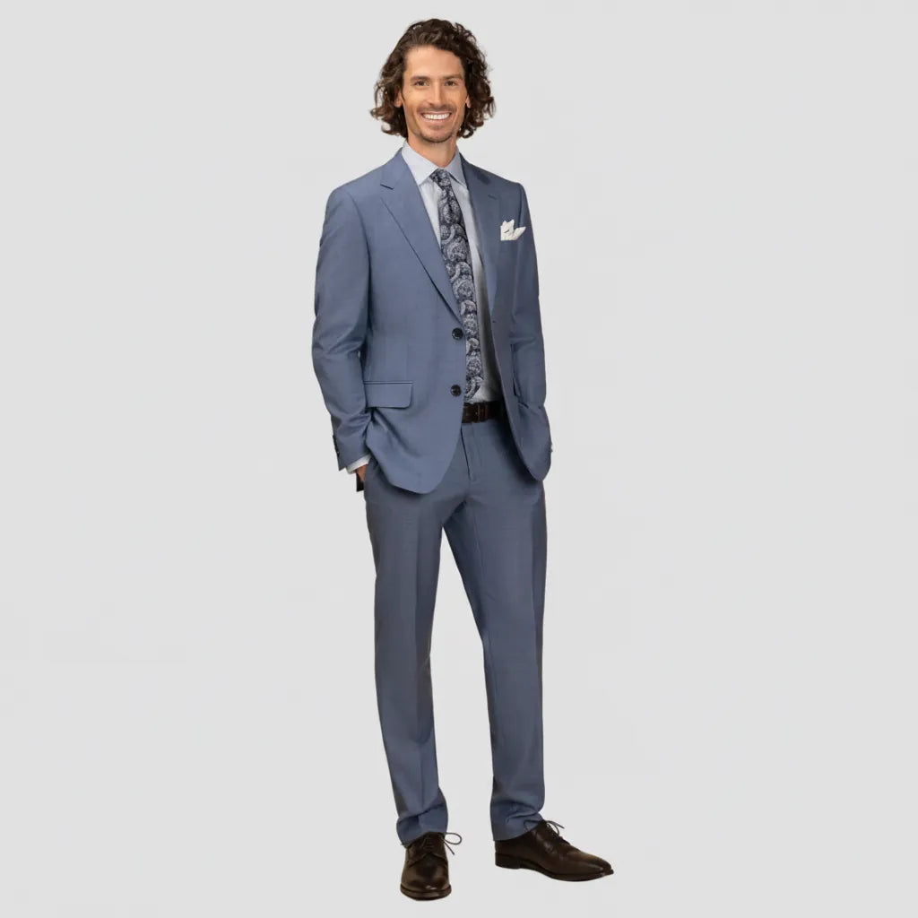 Rembrandt Cooper Sharkskin Suit in Pale Blue