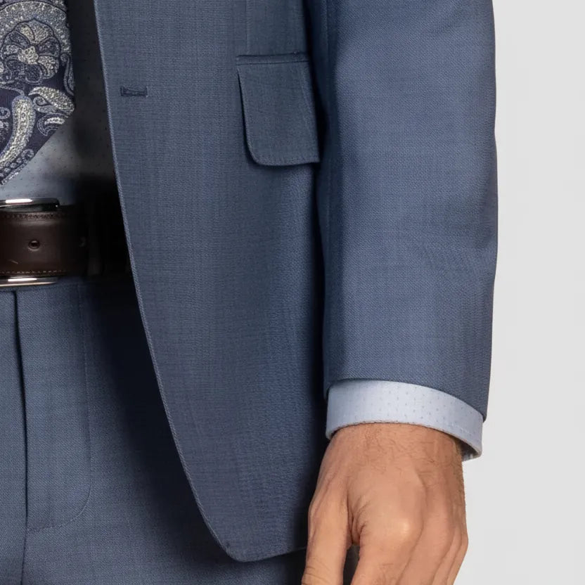 Rembrandt Cooper Sharkskin Suit in Pale Blue