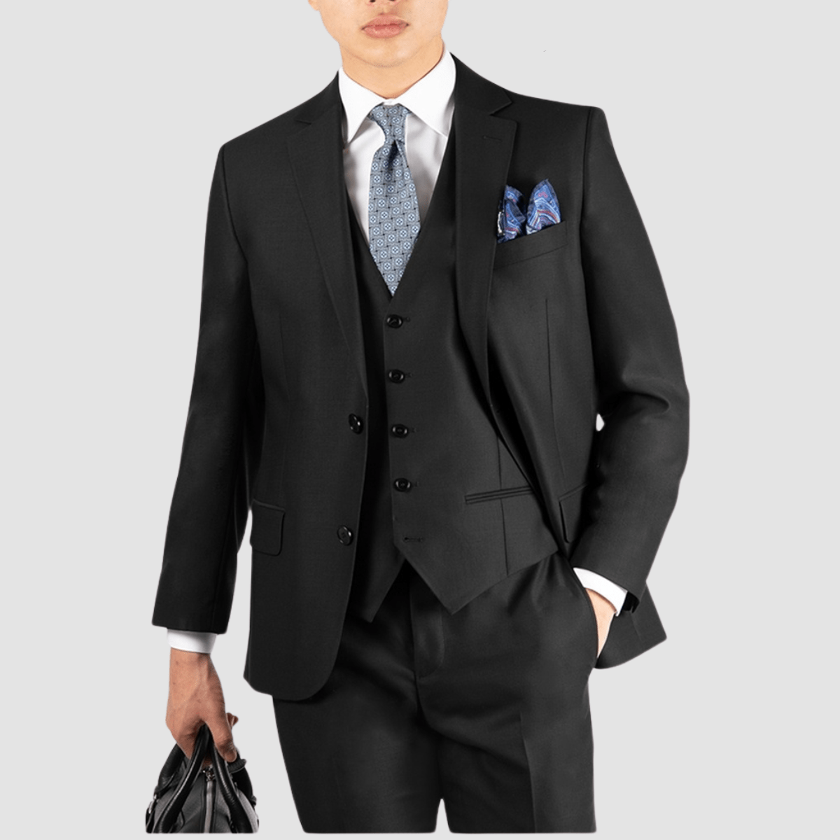 Rembrandt Original Fit Cooper Suit in Black Pure Wool