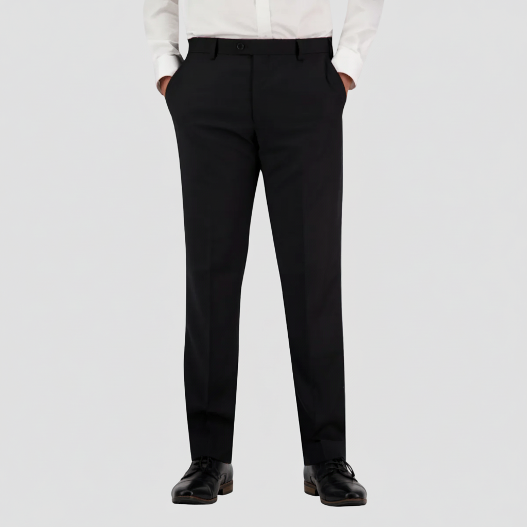 Savile Row Maximus Bigman Fit Black Suit—Joshua Trousers.
