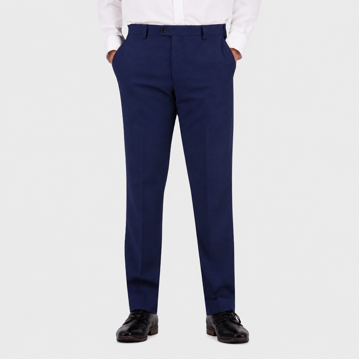 Big Men Joshua Survivor Trouser in Navy—classic fit in a refined wool‑blend, offering comfort, durability, and elevated Savile Row style for business or events.