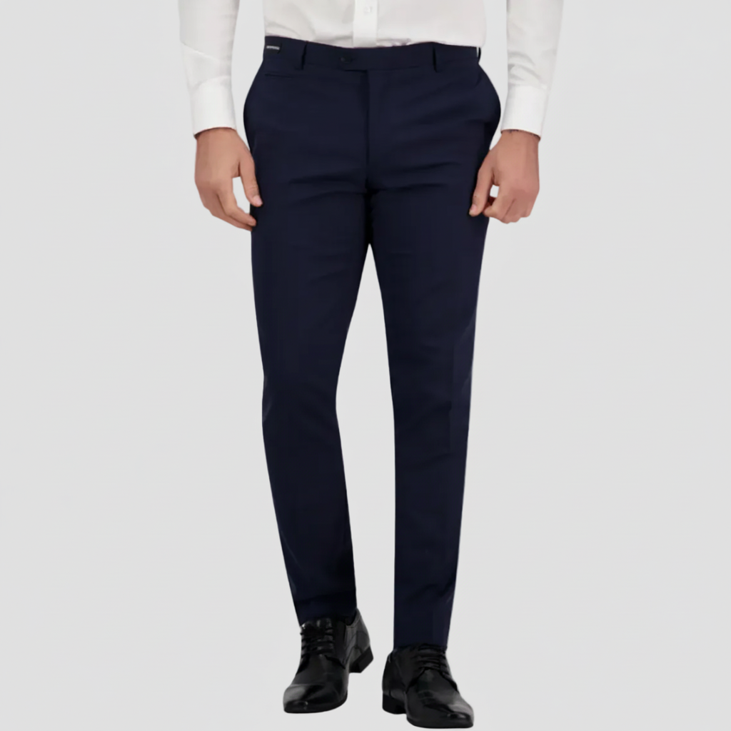 Navy slim fit performance suit trouser by Savile Row.