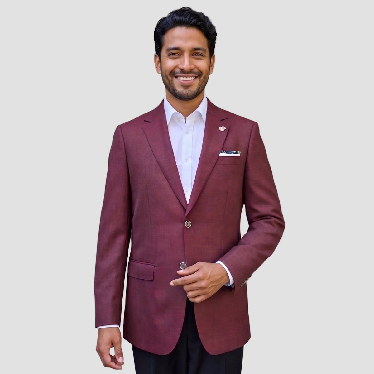 A refined Wine Abram Fancy Sports Jacket by Savile Row