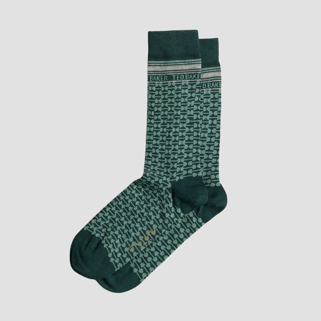 Ted Baker Bakeing Men's Organic Cotton Socks in Green