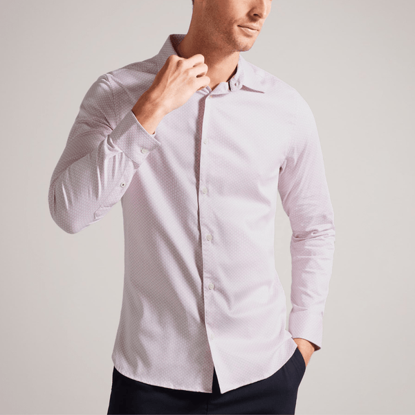 Ted Baker slim fit faenza geometric shirt in pink