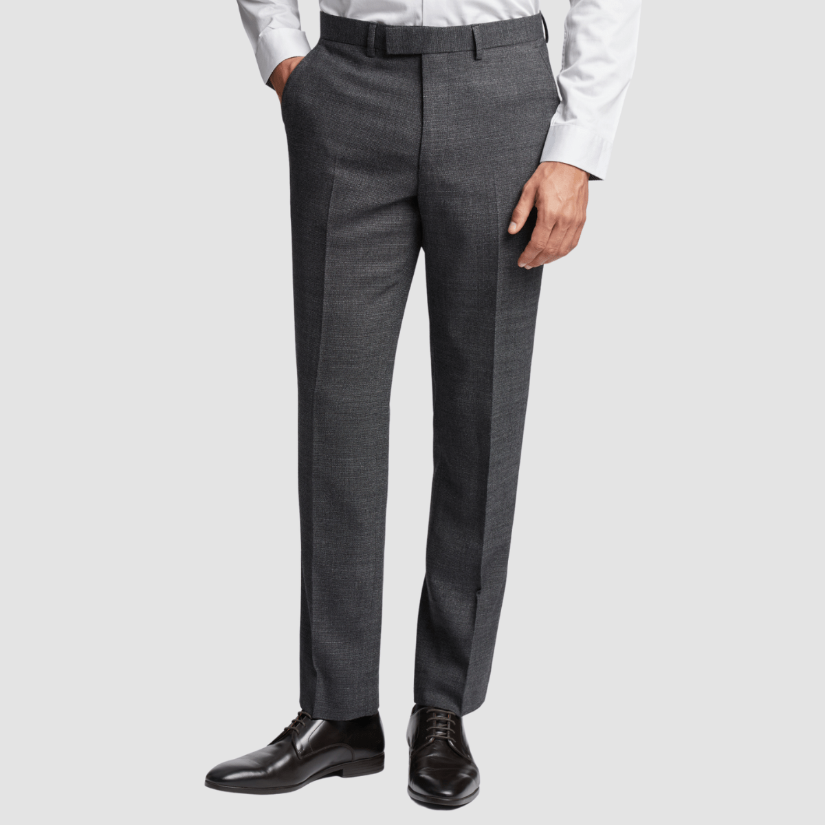 Trousers of the Ted Baker Mens Slim Fit Dobson Suit in Charcoal