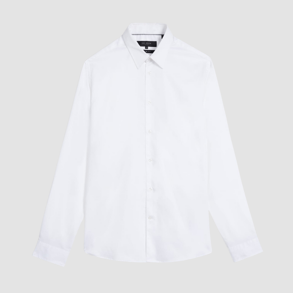 Ted Baker Slim Fit Holmess Shirt in White Pure Cotton