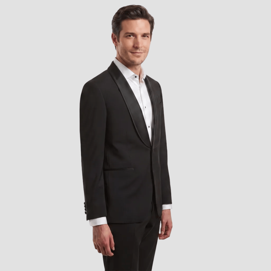 Ted Baker Saatchi Tuxedo in Black, crafted from premium Merino wool for a sleek, modern look.