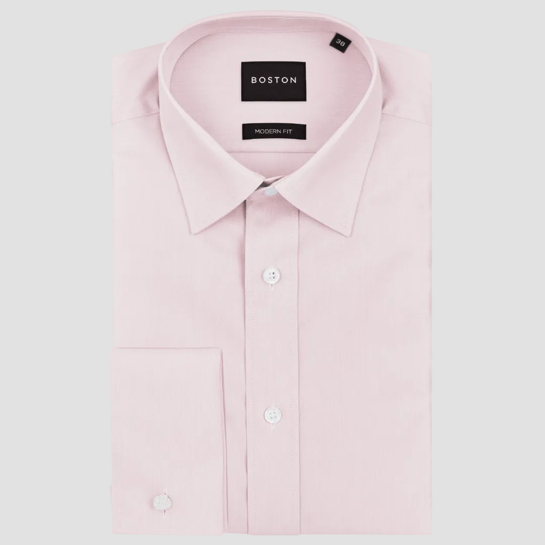 Boston’s Liberty pink French cuff shirt in a modern slim fit with classic collar and tailored darts.