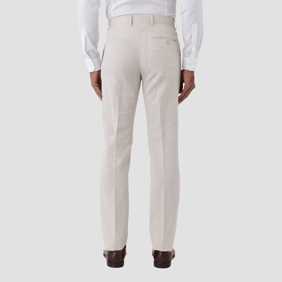 Uberstone slim fit joe linen suit trouser in sand