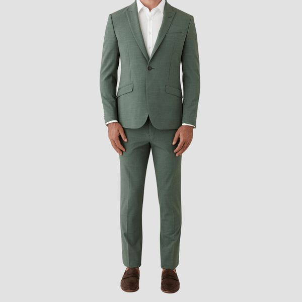 Green slim fit on sale suit