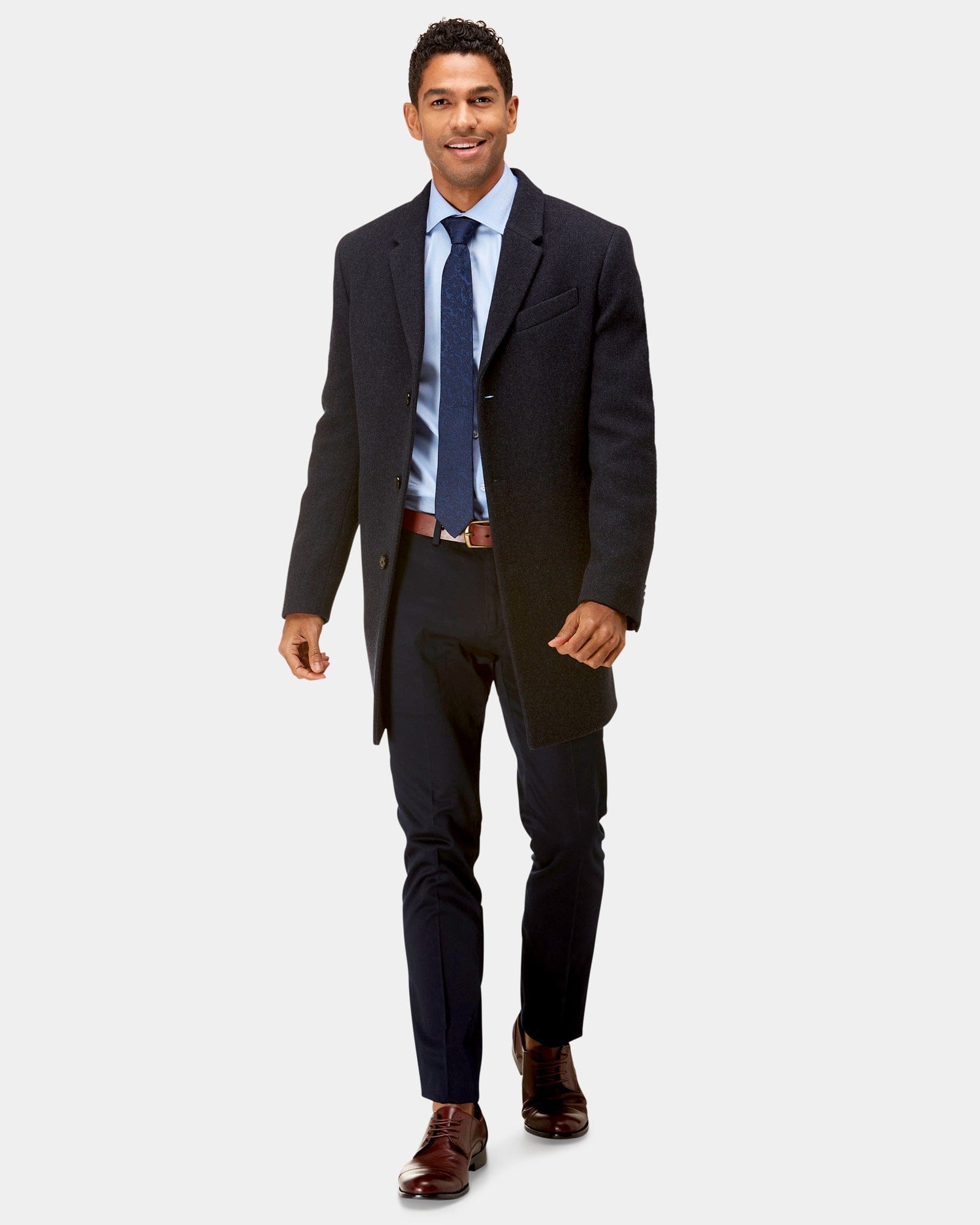 Brooksfield Slim Fit Entrepreneur Mens Business Shirt in Blue