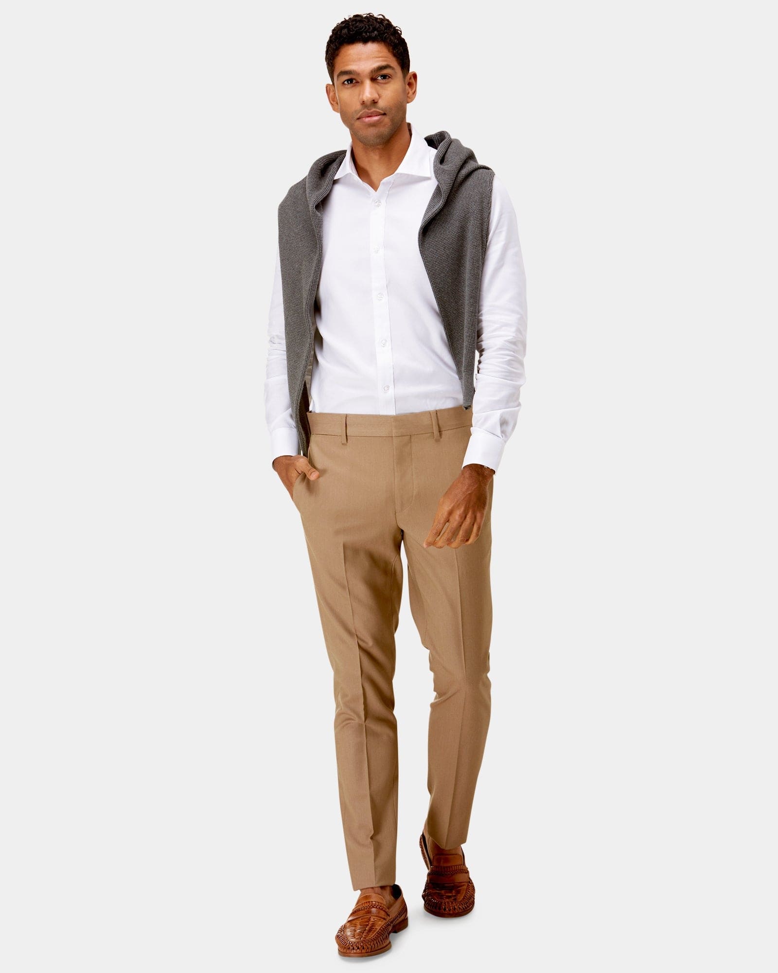 Brooksfield Slim Fit Entrepreneur Mens Shirt in White
