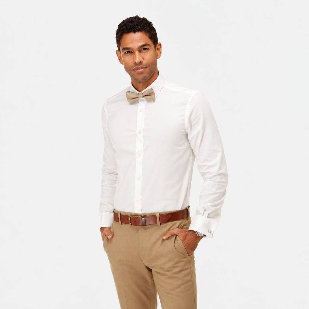 brooksfield mens groomsmen shirts in white cream BFC882